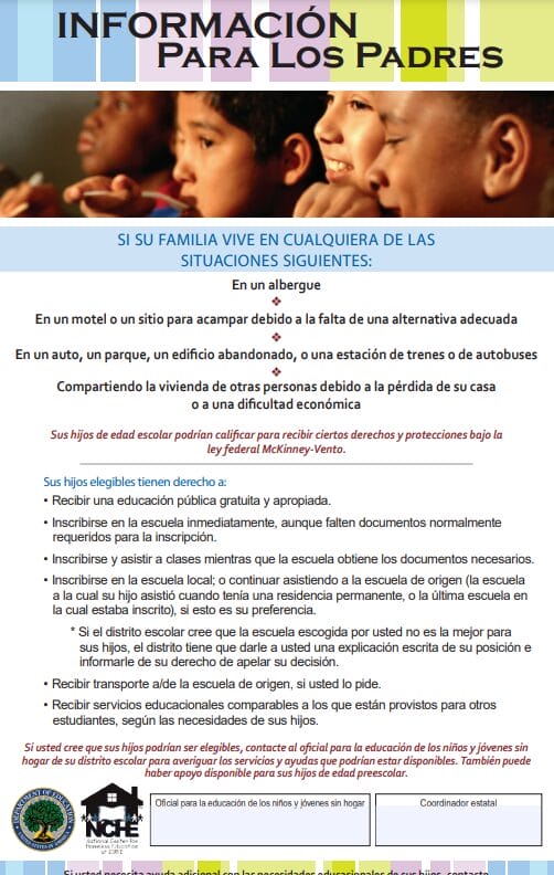 Parents information image in spanish