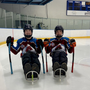 ice sled group photo
